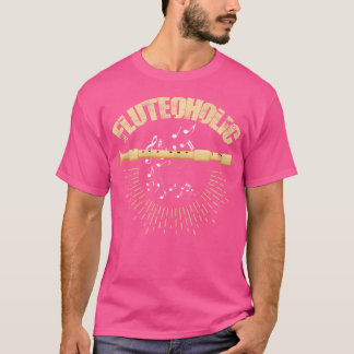 Funny Flute Shirt Fluteoholic Flautist Instrument 