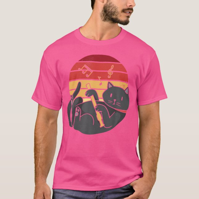 Funny Fluting Cat - Flute T-Shirt (Front)