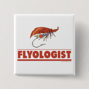 Funny Fly Fishing 15 Cm Square Badge