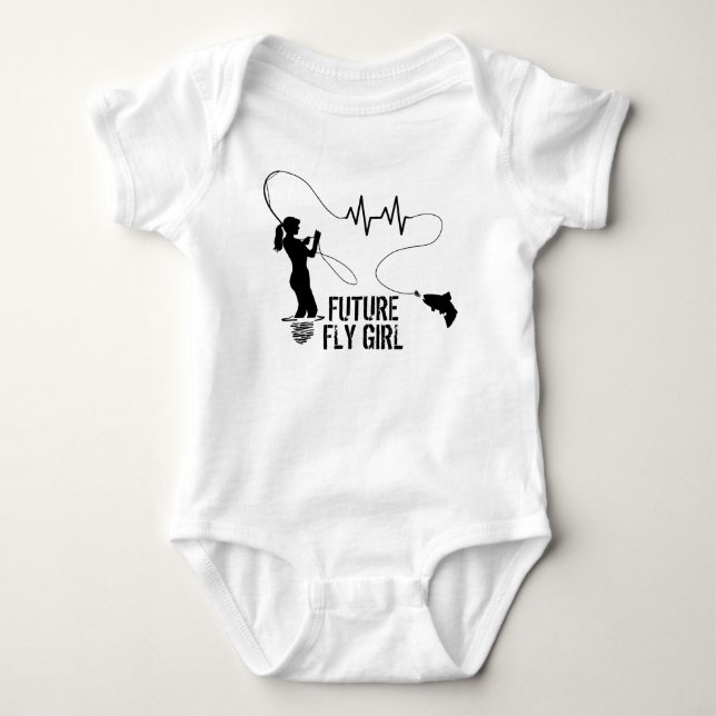 Funny Fly Fishing Baby Bodysuit (Front)