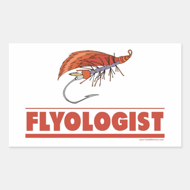Funny Fly Fishing Rectangular Sticker (Front)