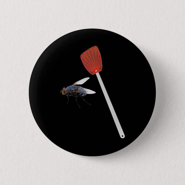 Funny Fly Swatter Pro Biden Harris 2020 Debate Sar 6 Cm Round Badge (Front)