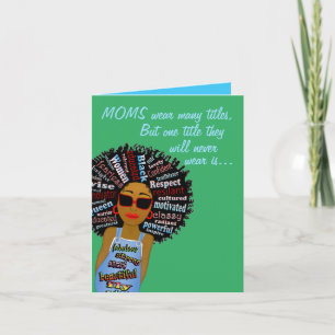 Funny Fly Word Art African American Mother's Day Card
