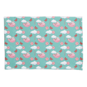Funny Flying Pig Pattern Pillowcase