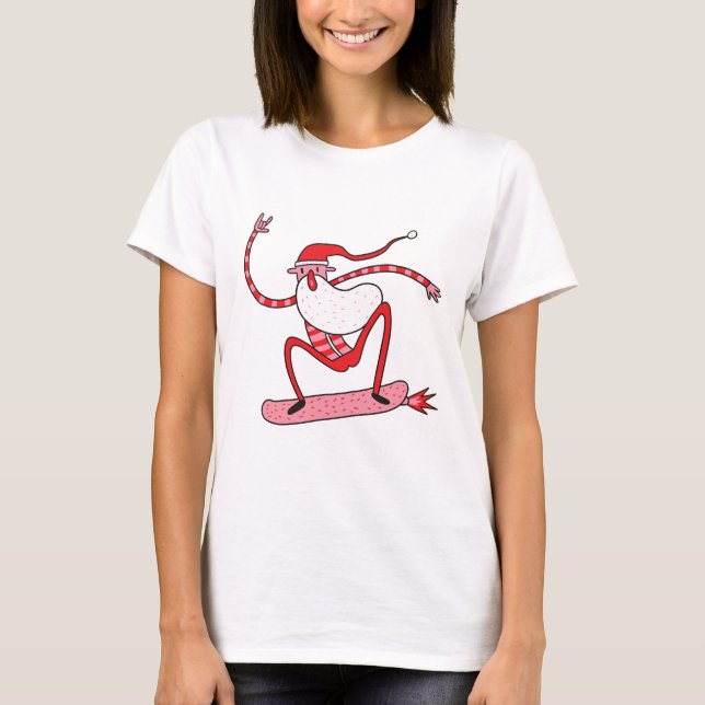 Funny Flying Santa T-Shirt (Front)