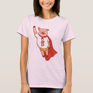 Funny Flying Super Pig T-shirt