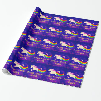 Funny Flying Unicorn Farting a Rainbow Wrapping Paper