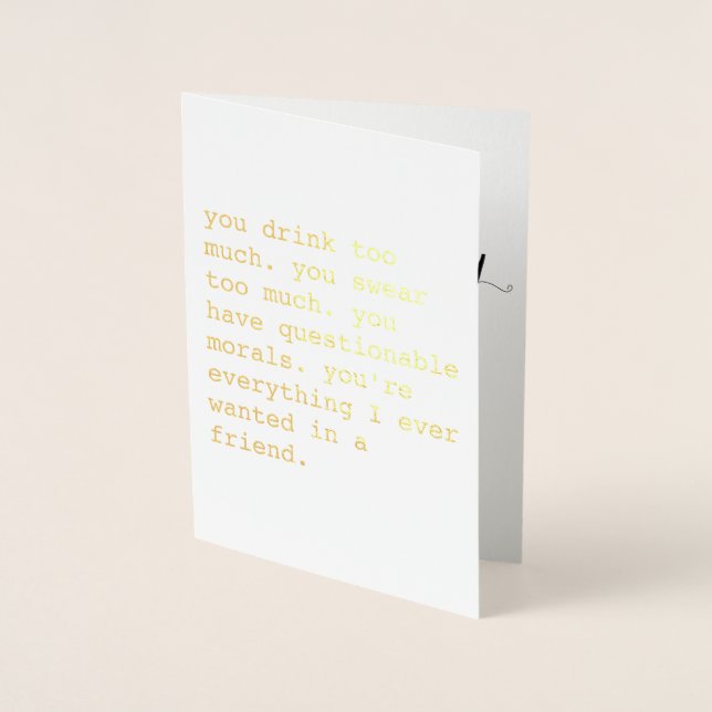 Funny foil Bridesmaid card (Front)