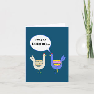 Funny Folded Easter Card with Chickens