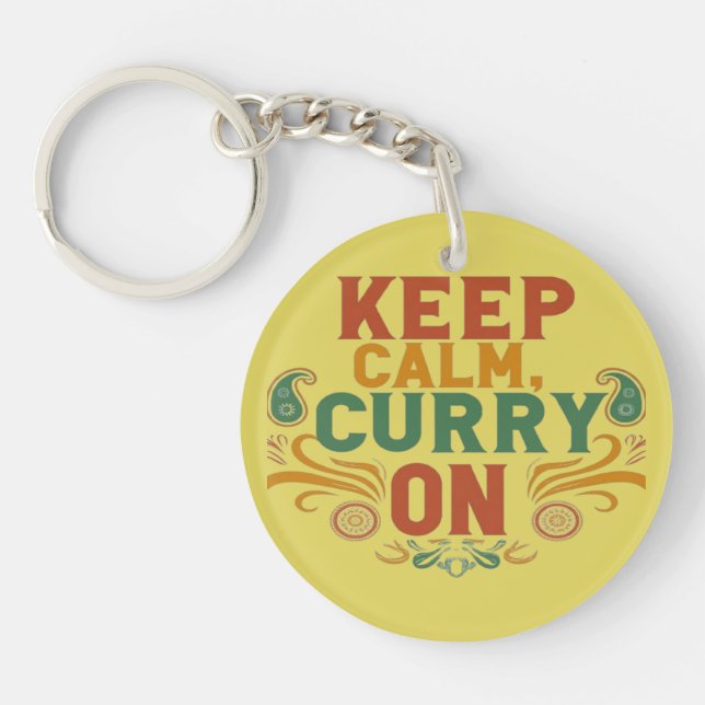 Funny Food - Keychain - Keep Calm & Spice On (Front)