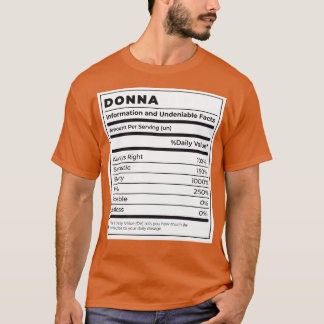 Funny Food Label Female Ingredients DONNA T-Shirt