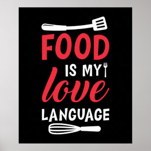 funny food lovers word art  poster
