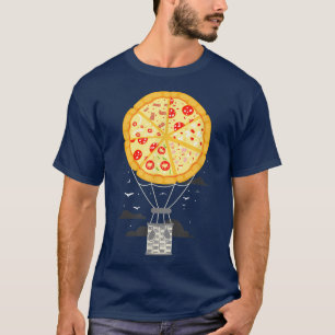 Funny Food Pizza Hot Air Balloon T-Shirt