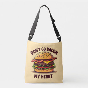 Funny Food Pun Bacon Lover Cheeseburger Design Crossbody Bag