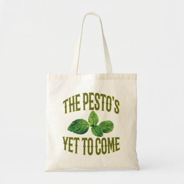 Funny Food Pun - The Pesto's Yet to Come Tote Bag (Front)