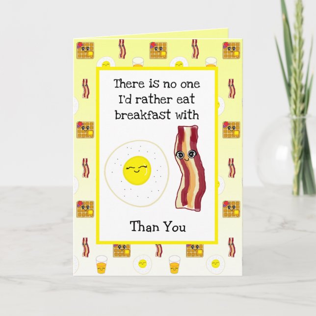 Funny Food Puns, Eggs and Bacon Anniversary Card (Front)