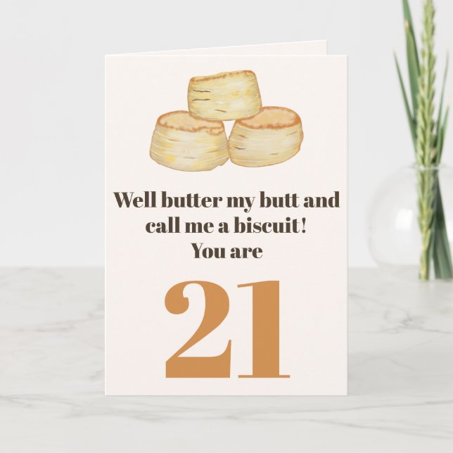 Funny food quote 21st birthday card (Front)