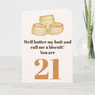 Funny food quote 21st birthday card