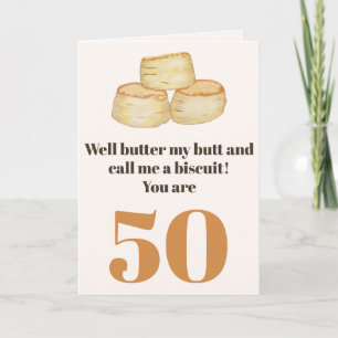 Funny food quote 50th birthday card