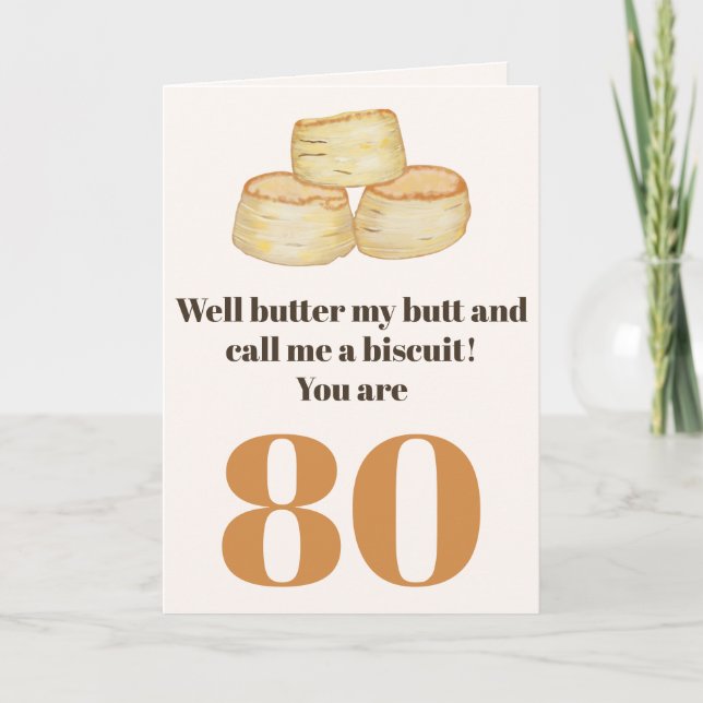 Funny food quote 80th birthday card (Front)
