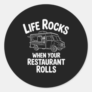 Funny Food Truck Design For Men Women Kids Food Tr Classic Round Sticker