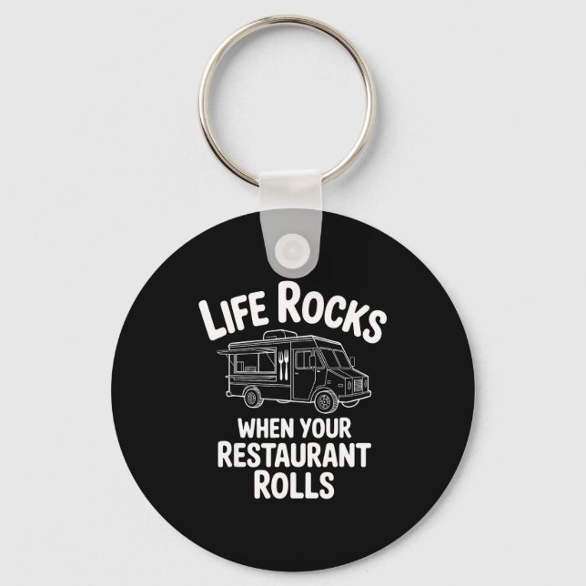 Funny Food Truck Design For Men Women Kids Food Tr Key Ring (Front)