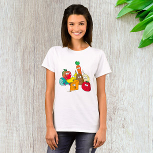 Funny Food With Faces T-Shirt