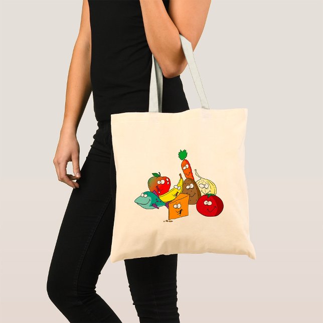 Funny Food With Faces Tote Bag (Creator Uploaded)