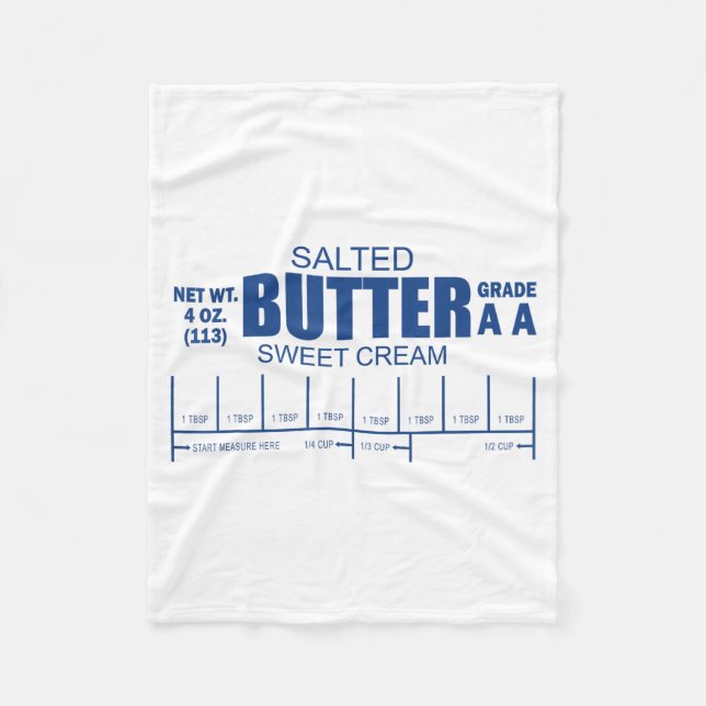 Funny Foodie Baker Baking Salted Butter  Fleece Blanket (Front)