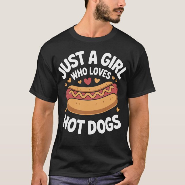  Funny Foodie BBQ Lover Just A Girl Who Loves Hot  T-Shirt (Front)