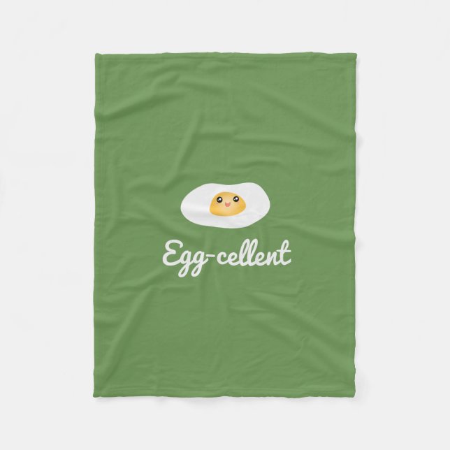 Funny Foodie Cute Egg Eggcellent Humourous Food Pu Fleece Blanket (Front)