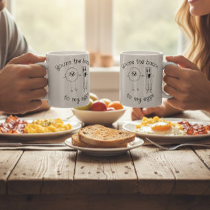 Funny Foodie Soulmate Mug   Romantic Bacon & Eggs 