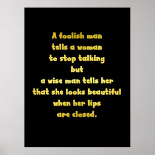 Funny Foolish and Wise Man Joke Poster
