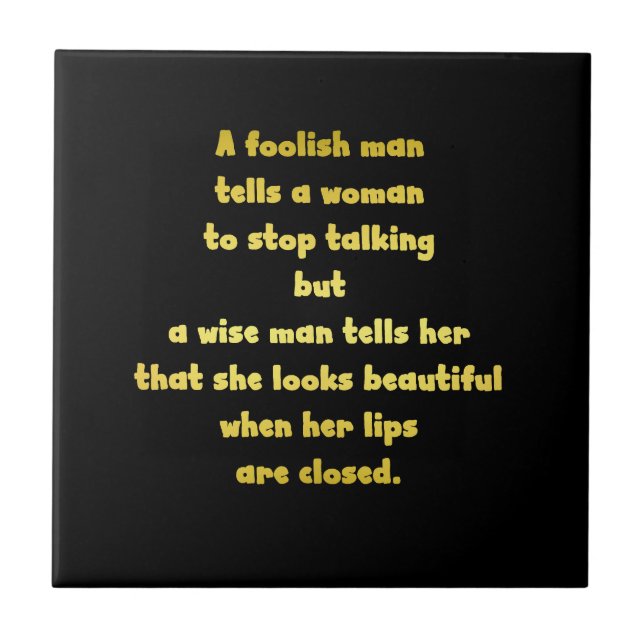 Funny Foolish and Wise Man Joke Tile (Front)