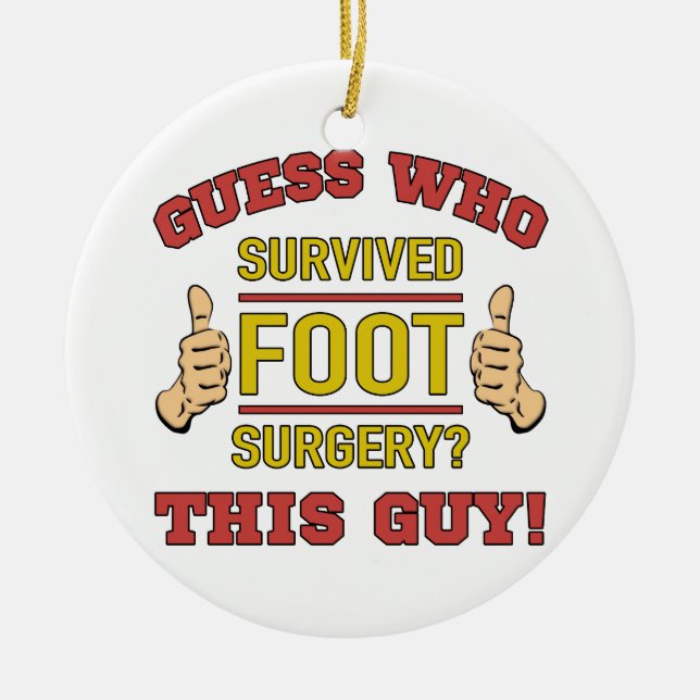 Funny Foot Surgery Ceramic Tree Decoration (Front)