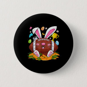 Funny Football & Bunny Face Eggs Happy Easter 6 Cm Round Badge