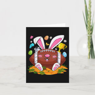 Funny Football And Bunny Face Eggs Happy Easter Da Card
