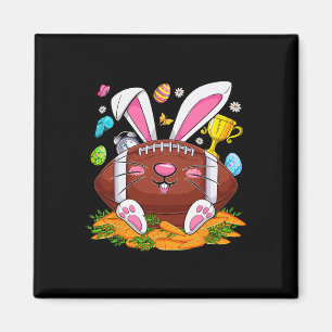 Funny Football And Bunny Face Eggs Happy Easter Da Magnet
