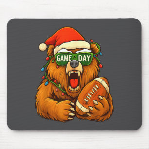 Funny Football Bear Christmas Game Day Shirt Vinta Mouse Mat