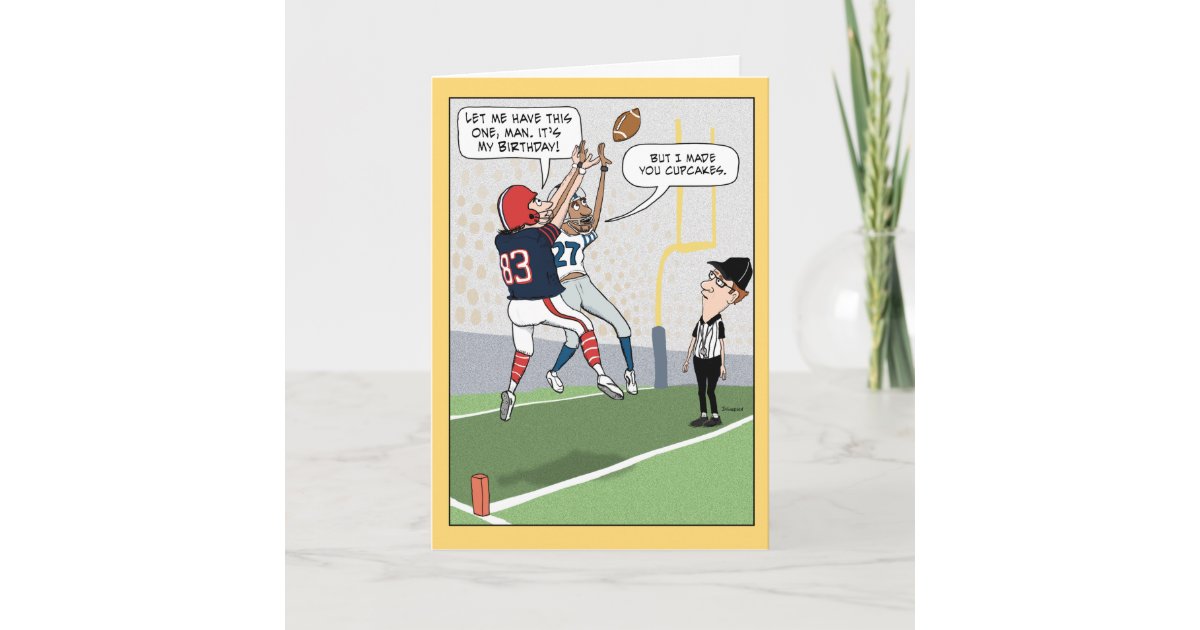 Funny Football Birthday Card Zazzle.co.uk