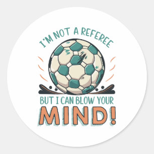 Funny Football Design Classic Round Sticker