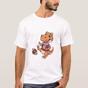 Funny Football Dinosaur T-Shirt Cute T-Rex Playi