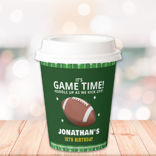 Funny Football Field Birthday boy Paper Cups