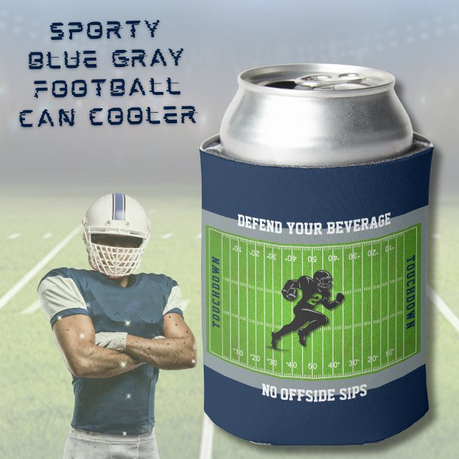 Funny Football Game Day Can Beverage Cooler (DEFEND YOUR BEVERAGE! 🍺 No Offside Sips allowed with this funny football can cooler)