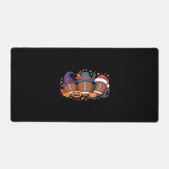 Funny Football Halloween Thanksgiving Xmas Spooky  Desk Mat (Front)