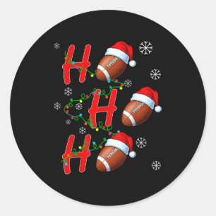 Funny Football Ho Ho Ho Christmas Holiday For Men Classic Round Sticker