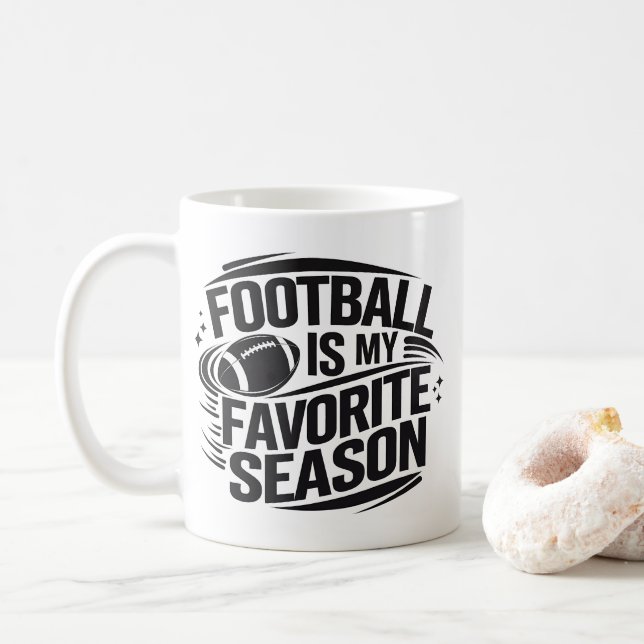 Funny Football is My Favourite Season Player Coach Coffee Mug (With Donut)