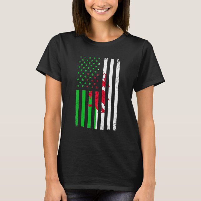 Funny Football Lover Wales Welsh Flag Soccer Sport T-Shirt (Front)