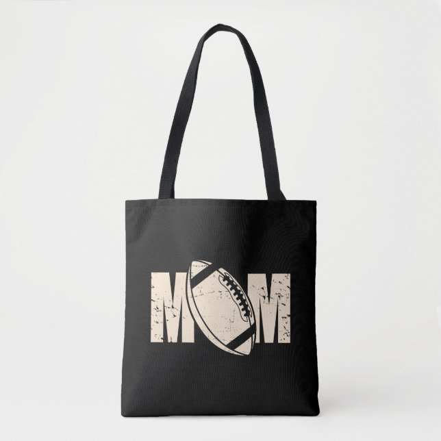Funny Football Mom, Football Game Player Sportsman Tote Bag (Front)