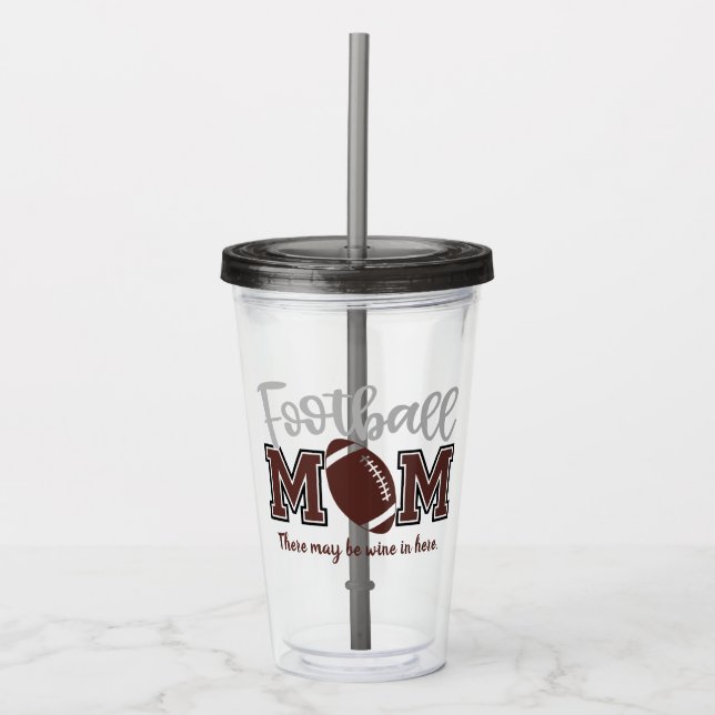Funny Football Mum Acrylic Tumbler (Front)